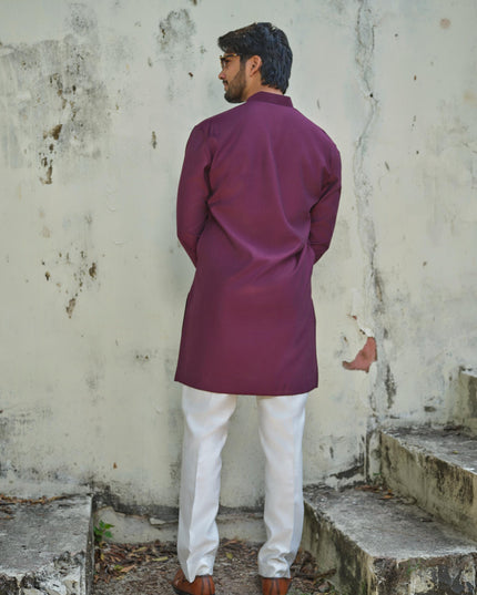 Men’s Butterfly Motif Kurta – FlyDesi (Hand-Embroidered, 10 Colors)
