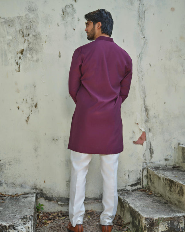 Men’s Butterfly Motif Kurta – FlyDesi (Hand-Embroidered, 10 Colors)