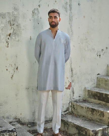 Men’s Butterfly Motif Kurta – FlyDesi (Hand-Embroidered, 10 Colors)
