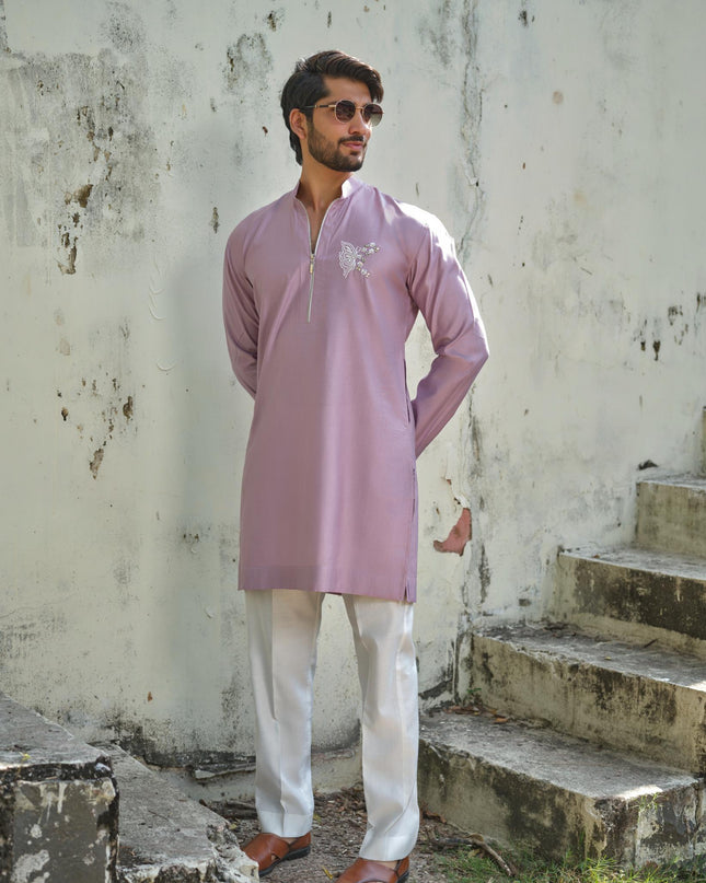 Men’s Butterfly Motif Kurta – FlyDesi (Hand-Embroidered, 10 Colors)