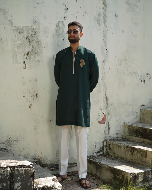 Men’s Keri Motif Kurta – Kacchi Keri (Handcrafted, 10 Colors) | Khadidhaga