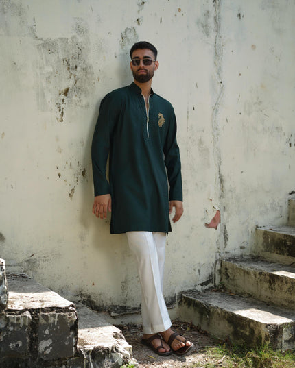 Men’s Keri Motif Kurta – Kacchi Keri (Handcrafted, 10 Colors) | Khadidhaga