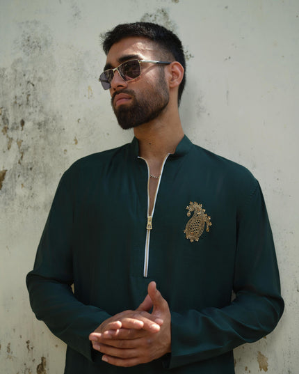 Men’s Keri Motif Kurta – Kacchi Keri (Handcrafted, 10 Colors) | Khadidhaga