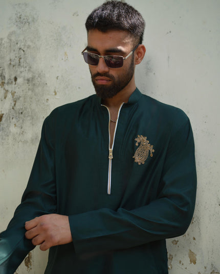 Men’s Keri Motif Kurta – Kacchi Keri (Handcrafted, 10 Colors) | Khadidhaga