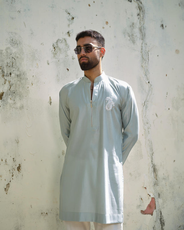 Men’s Keri Motif Kurta – Kacchi Keri (Handcrafted, 10 Colors) | Khadidhaga