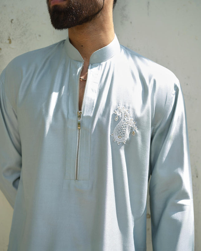 Men’s Keri Motif Kurta – Kacchi Keri (Handcrafted, 10 Colors) | Khadidhaga