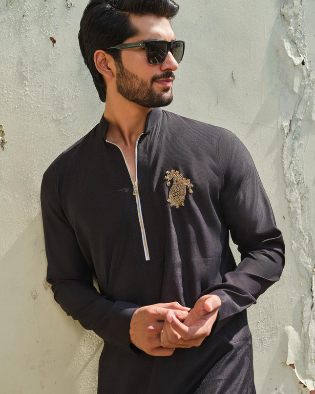 Men’s Keri Motif Kurta – Kacchi Keri (Handcrafted, 10 Colors) | Khadidhaga