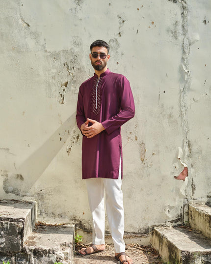 Men's Mirror Work Kurta - Aaina Handcrafted Wedding Kurta | 10 Colors | Khadidhaga
