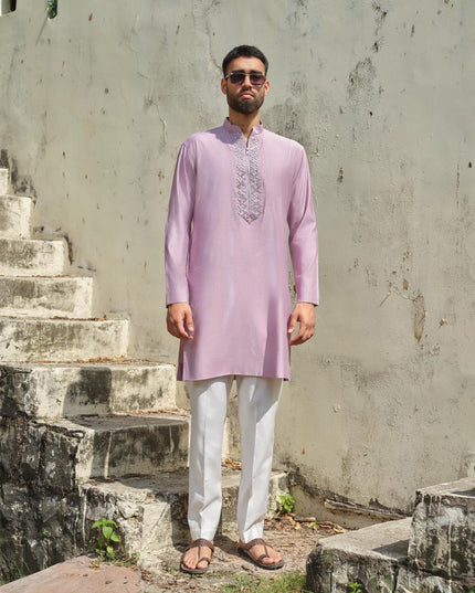 Men's Mirror Work Kurta - Aaina Handcrafted Wedding Kurta | 10 Colors | Khadidhaga