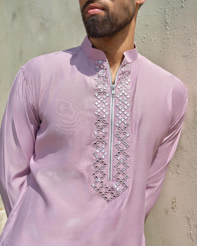 Men's Mirror Work Kurta - Aaina Handcrafted Wedding Kurta | 10 Colors | Khadidhaga