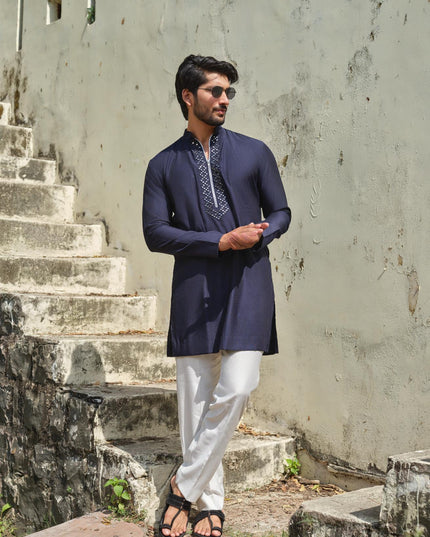 Men's Mirror Work Kurta - Aaina Handcrafted Wedding Kurta | 10 Colors | Khadidhaga