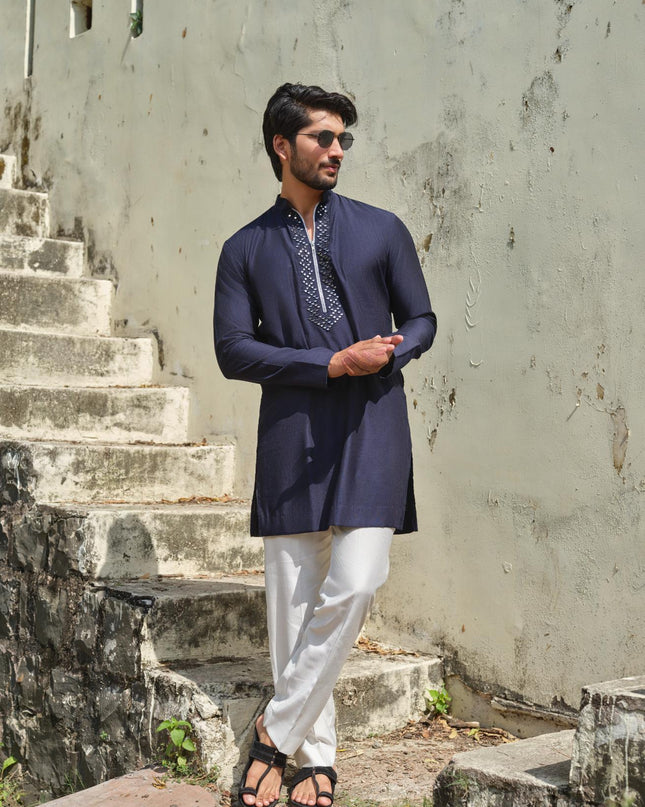 Men's Mirror Work Kurta - Aaina Handcrafted Wedding Kurta | 10 Colors | Khadidhaga