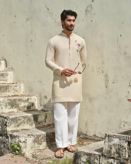 Raj Hans - Hand Painted Motif Kurta