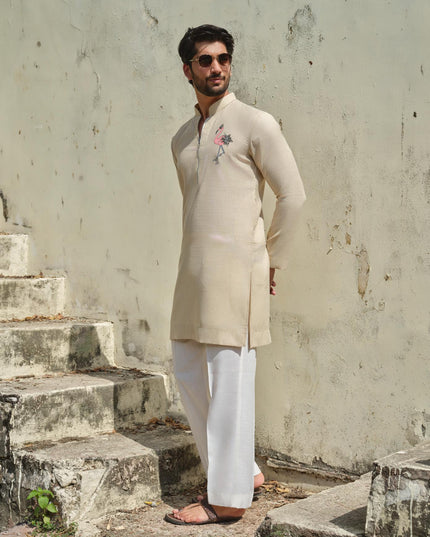 Raj Hans - Hand Painted Motif Kurta