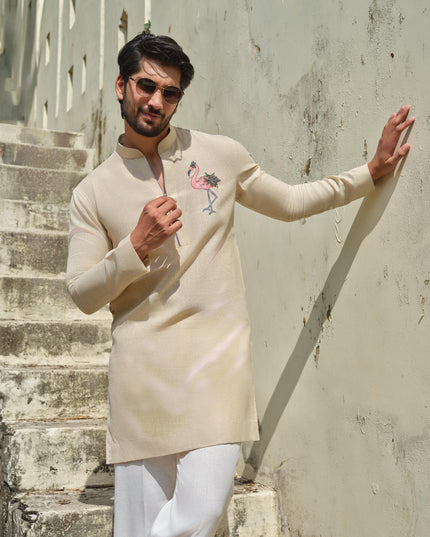 Raj Hans - Hand Painted Motif Kurta