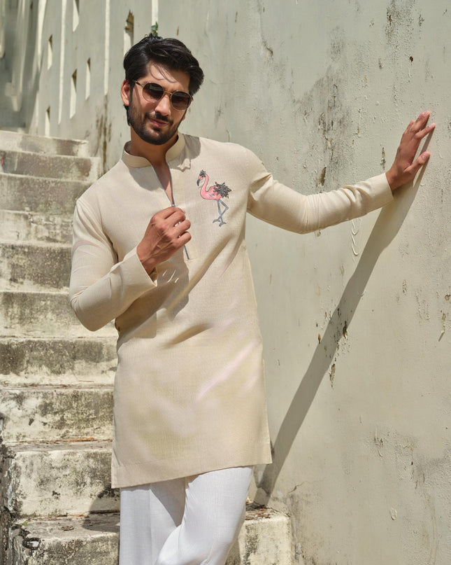 Raj Hans - Hand Painted Motif Kurta