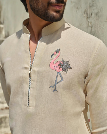 Raj Hans - Hand Painted Motif Kurta