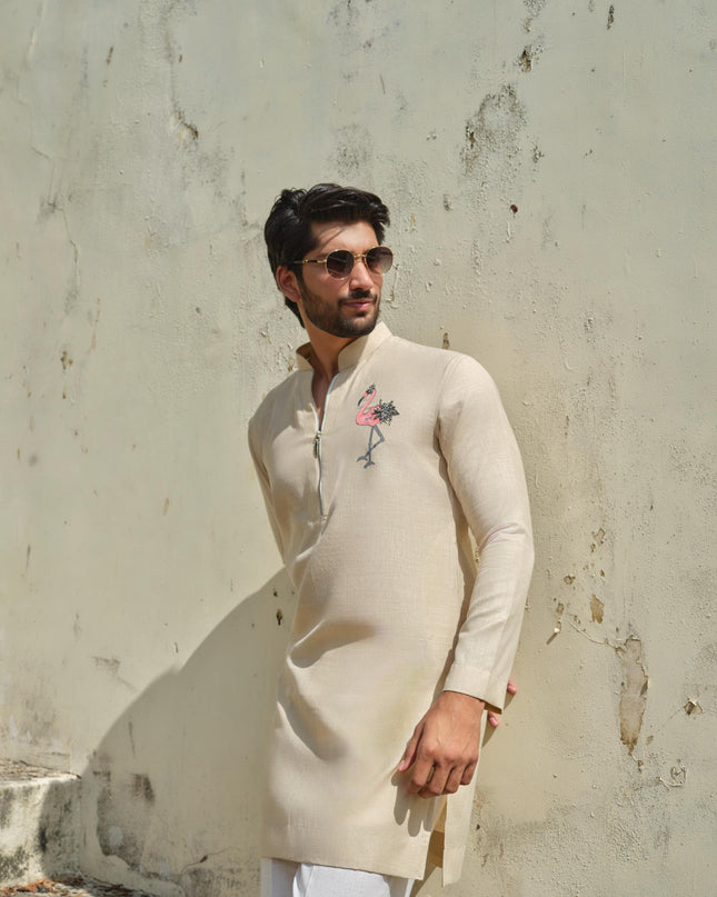 Raj Hans - Hand Painted Motif Kurta