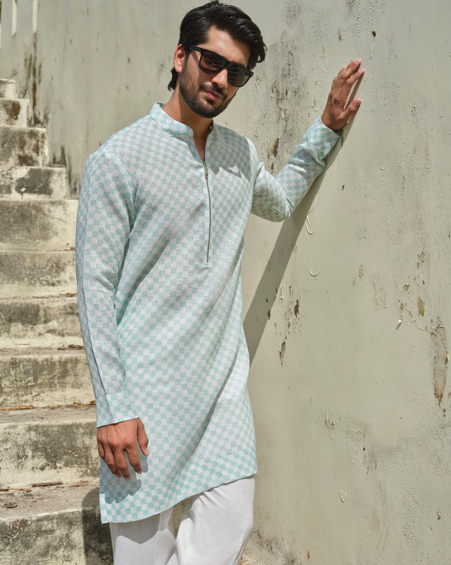 Checkmate - Checkered Kurta For Men