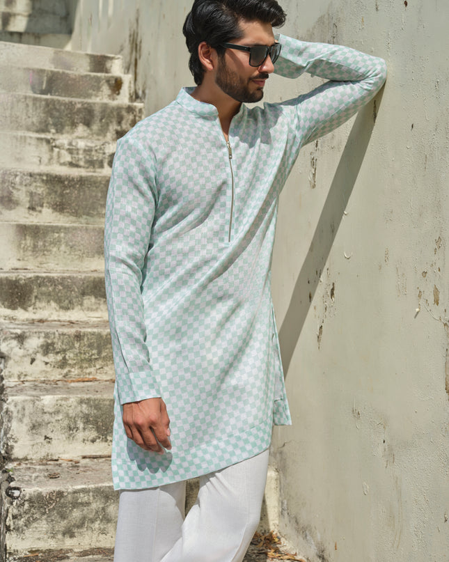 Checkmate - Checkered Kurta For Men