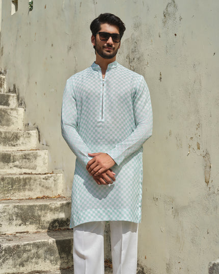 Checkmate - Checkered Kurta For Men