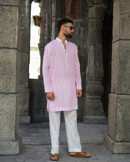 Rangmoh - Khadi Stripped Kurta