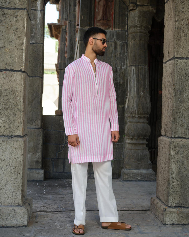 Rangmoh - Khadi Stripped Kurta