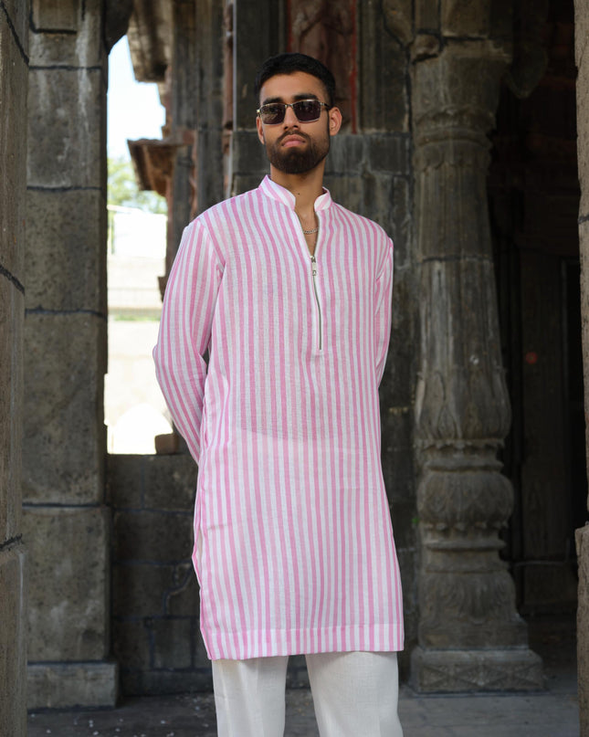Rangmoh - Khadi Stripped Kurta
