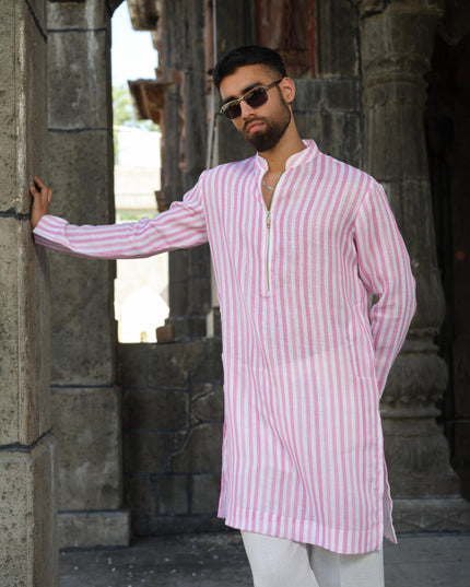 Rangmoh - Khadi Stripped Kurta