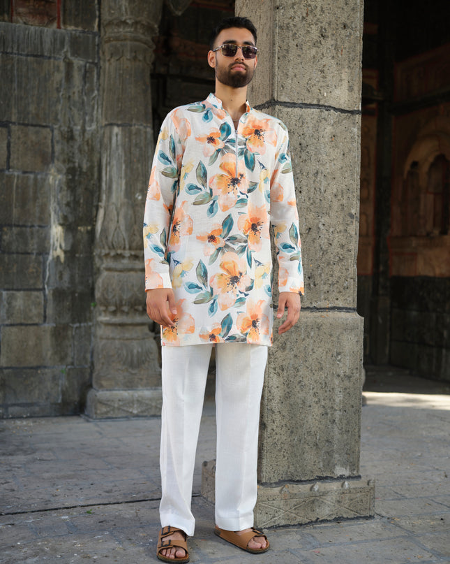 DesiBloom - Printed Kurta For Men