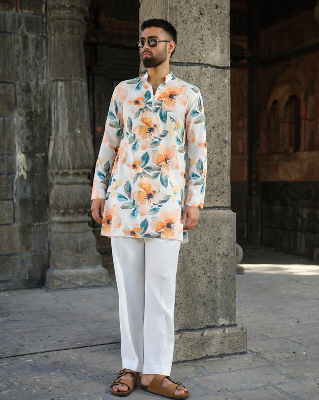 DesiBloom - Printed Kurta For Men
