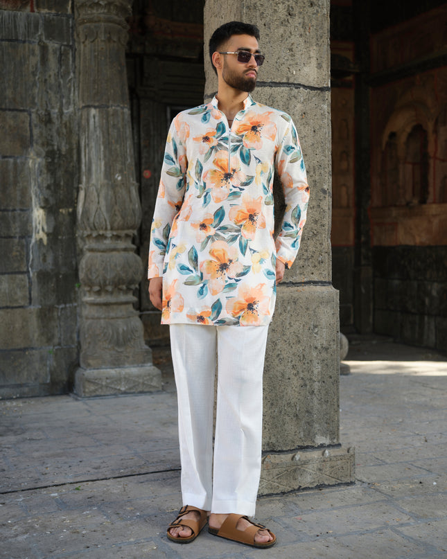 DesiBloom - Printed Kurta For Men