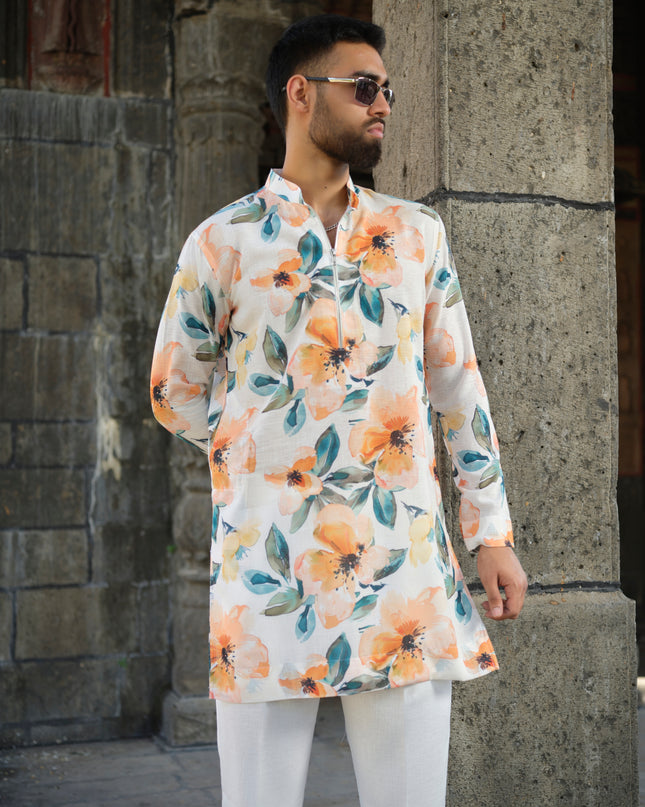 DesiBloom - Printed Kurta For Men