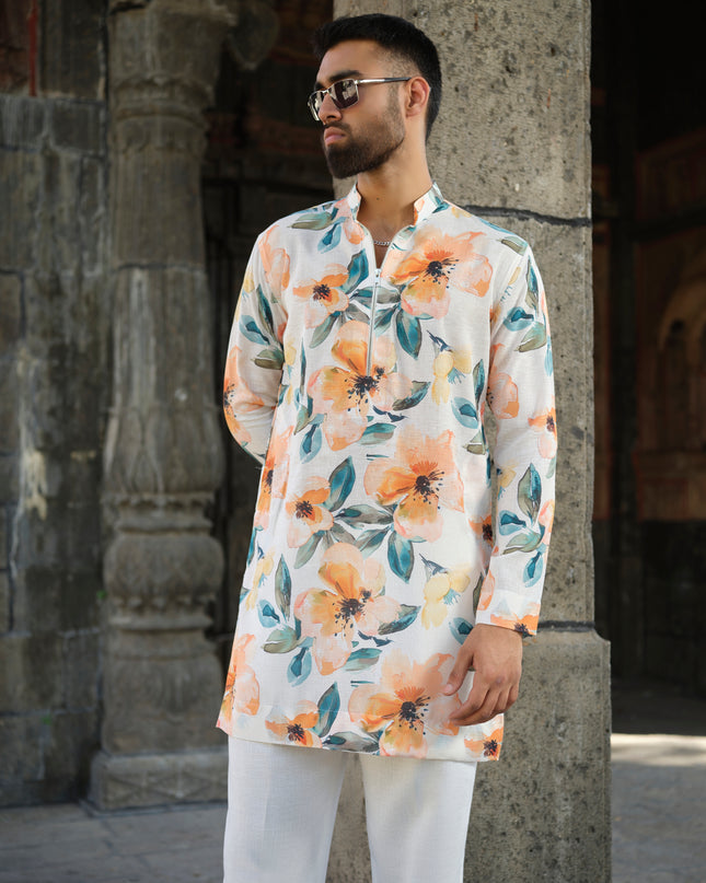 DesiBloom - Printed Kurta For Men