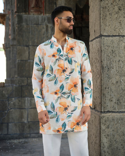 Desi Bloom - Printed Kurta For Men