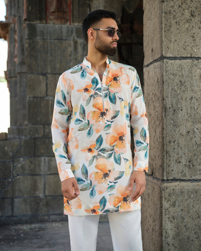 DesiBloom - Printed Kurta For Men