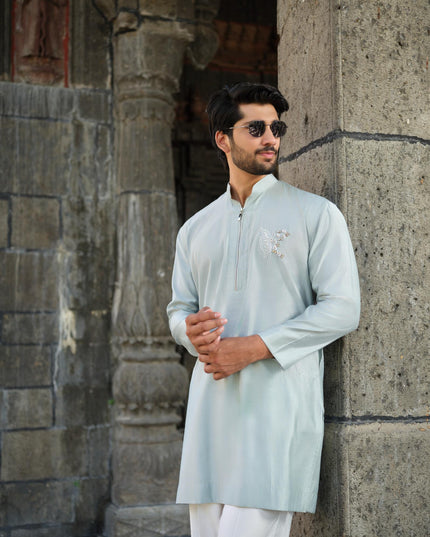 Men’s Butterfly Motif Kurta – FlyDesi (Hand-Embroidered, 10 Colors)