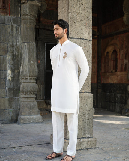 Men’s Keri Motif Kurta – Kacchi Keri (Handcrafted, 10 Colors) | Khadidhaga