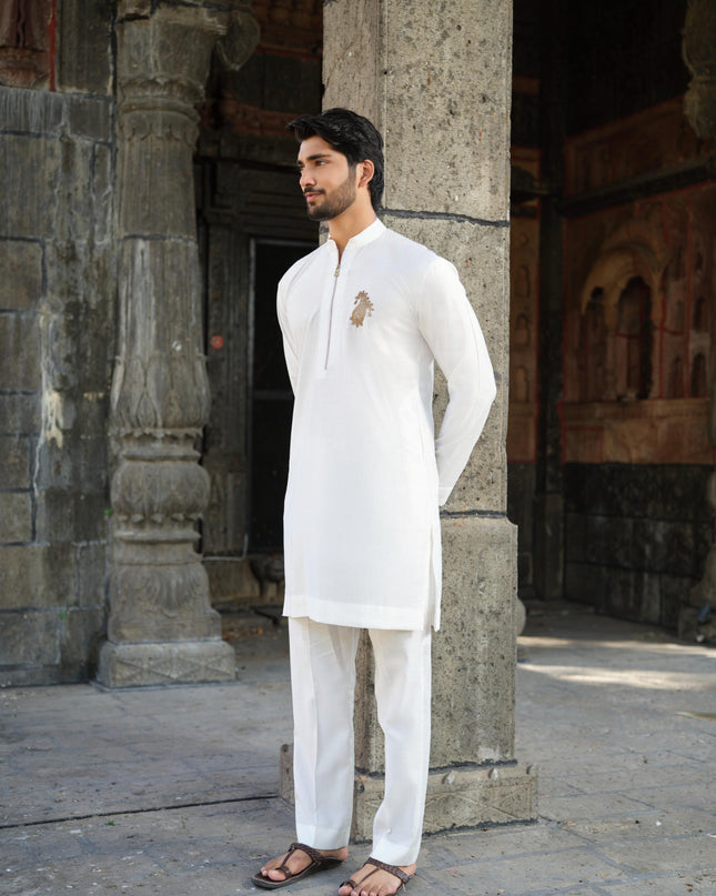 Men’s Keri Motif Kurta – Kacchi Keri (Handcrafted, 10 Colors) | Khadidhaga