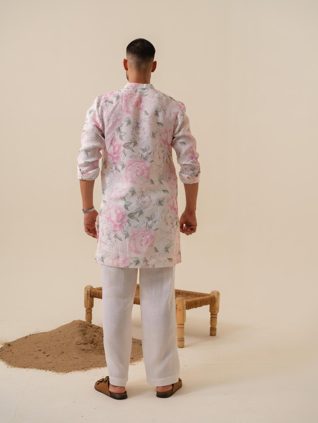 Raees Vibes — Men's Floral Printed Kurta | Khadi Linen Ethnic Wear | Khadidhaga