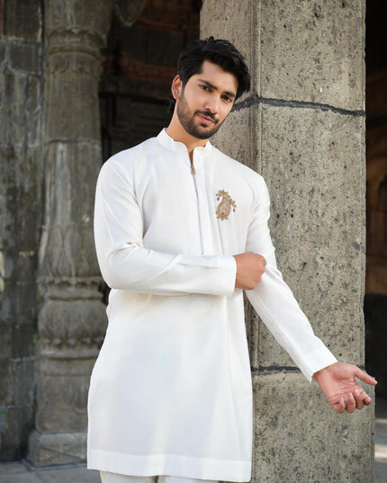 Men’s Keri Motif Kurta – Kacchi Keri (Handcrafted, 10 Colors) | Khadidhaga