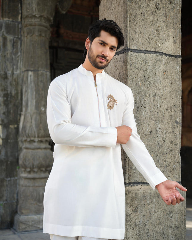 Men’s Keri Motif Kurta – Kacchi Keri (Handcrafted, 10 Colors) | Khadidhaga