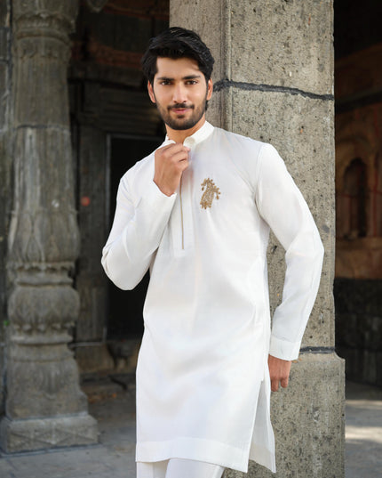 Men’s Keri Motif Kurta – Kacchi Keri (Handcrafted, 10 Colors) | Khadidhaga