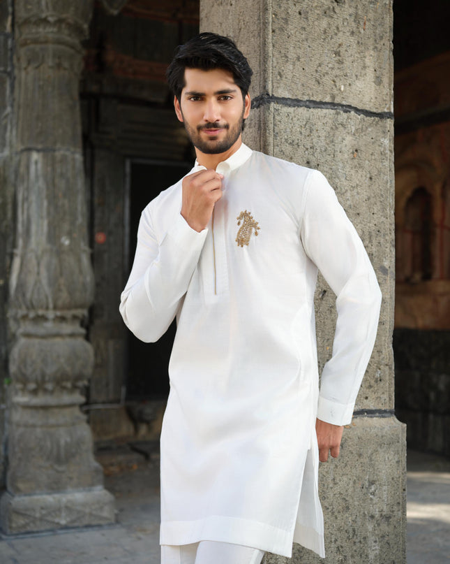 Men’s Keri Motif Kurta – Kacchi Keri (Handcrafted, 10 Colors) | Khadidhaga