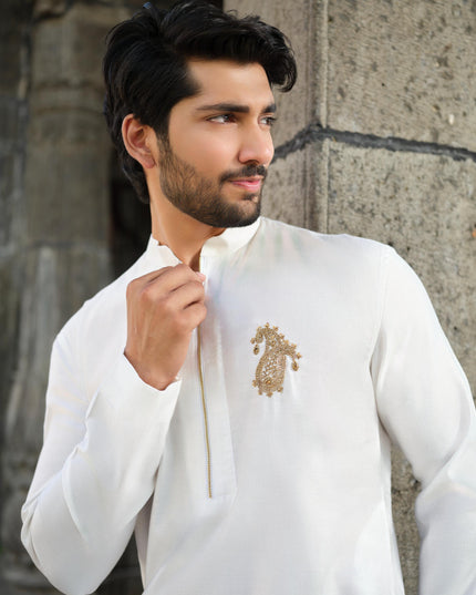 Men’s Keri Motif Kurta – Kacchi Keri (Handcrafted, 10 Colors) | Khadidhaga