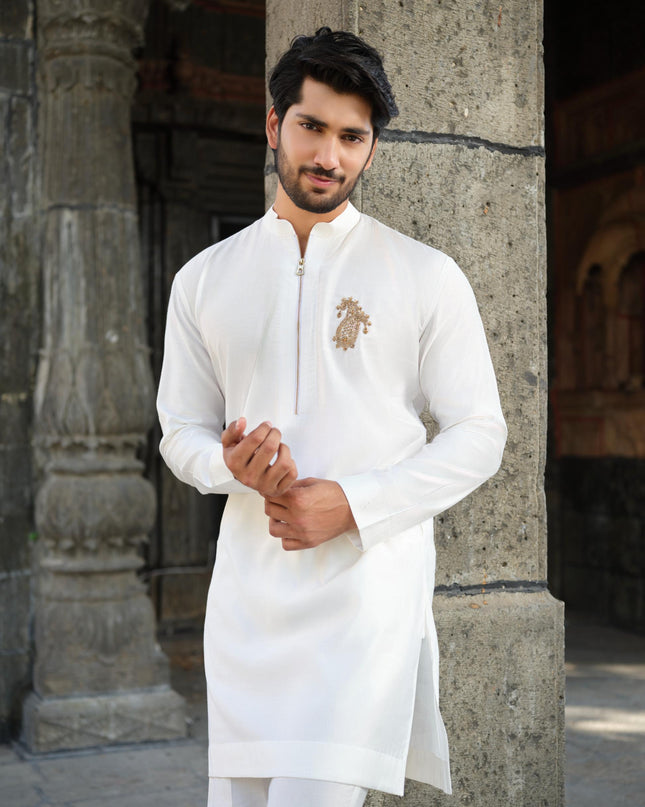 Men’s Keri Motif Kurta – Kacchi Keri (Handcrafted, 10 Colors) | Khadidhaga