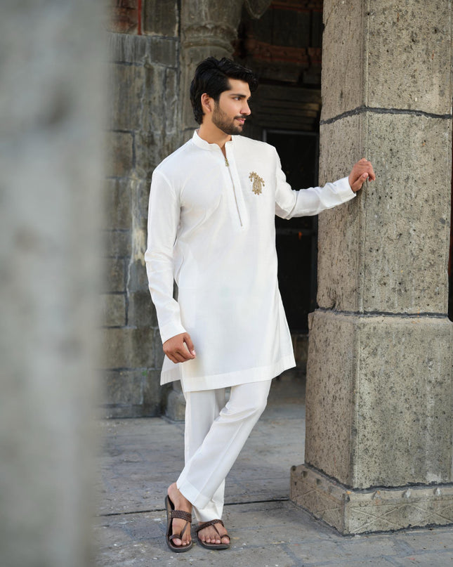 Men’s Keri Motif Kurta – Kacchi Keri (Handcrafted, 10 Colors) | Khadidhaga
