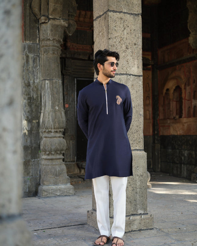 Men’s Keri Motif Kurta – Kacchi Keri (Handcrafted, 10 Colors) | Khadidhaga
