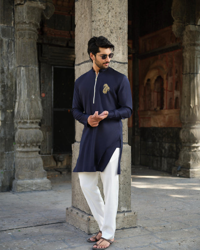 Men’s Keri Motif Kurta – Kacchi Keri (Handcrafted, 10 Colors) | Khadidhaga