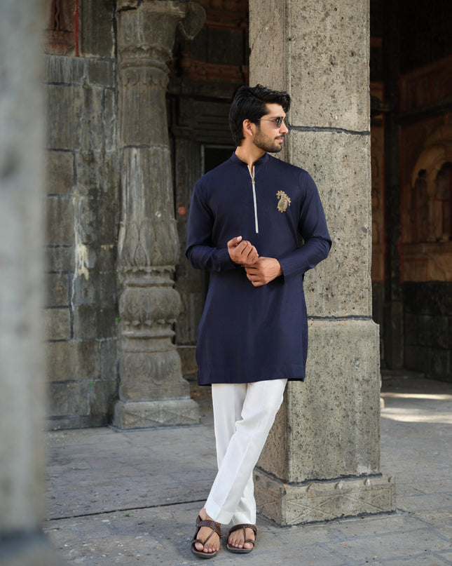 Men’s Keri Motif Kurta – Kacchi Keri (Handcrafted, 10 Colors) | Khadidhaga